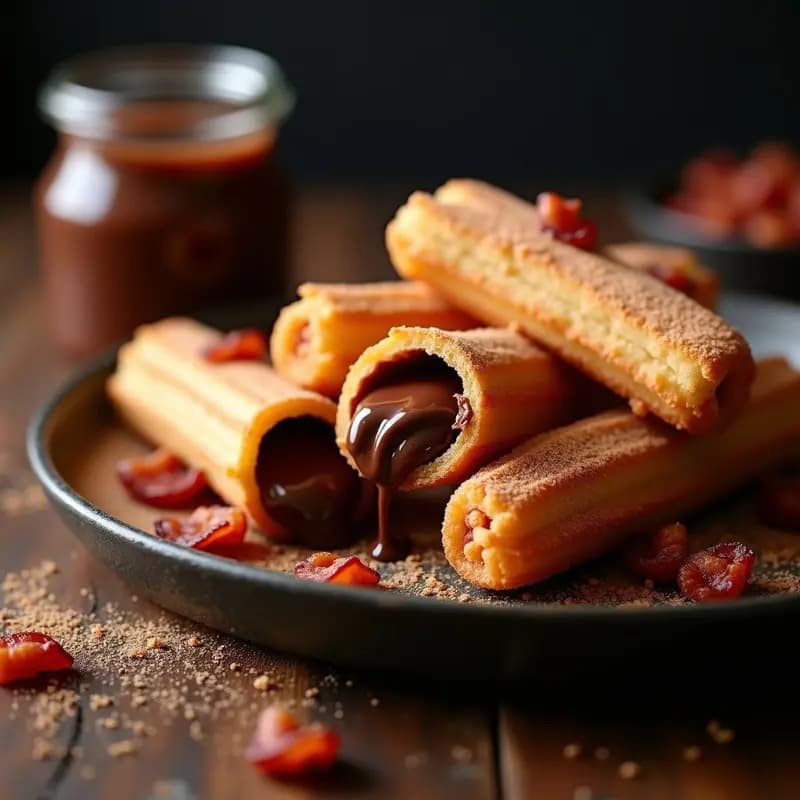 Churros Rellenos de Nutella y Bacon: La Combinación Dulce-Salada que Enamora
