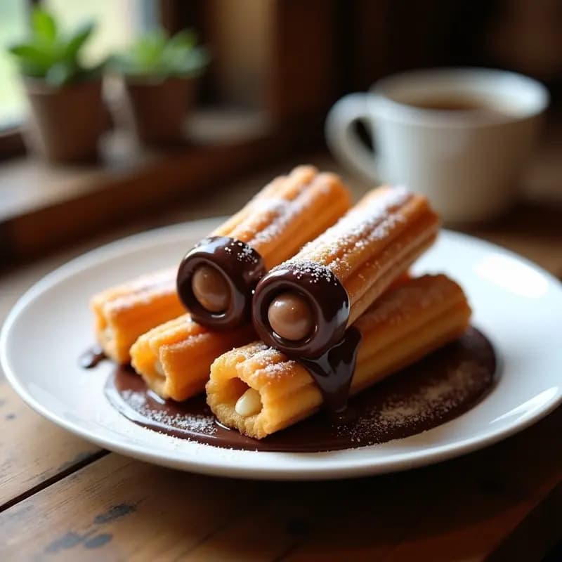 Churros Rellenos de Nutella y Bañados en Chocolate: el Postre Más Adictivo para Chocolovers