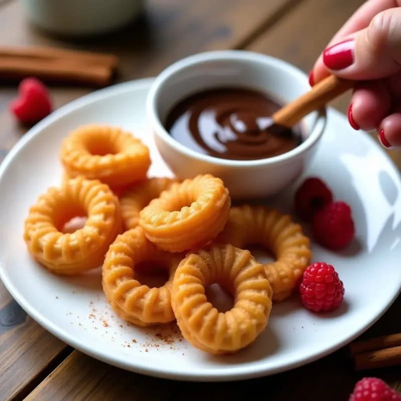 Churros de Proteína de Guisante con Salsa de Chocolate Vegano: Snack Fitness en Airfryer