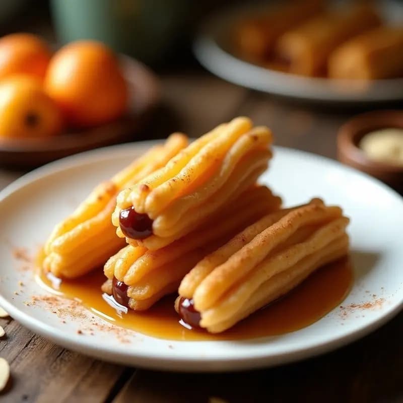 Churros de Queso Manchengo y Dulce de Membrillo: Postre Español Sin Azúcar