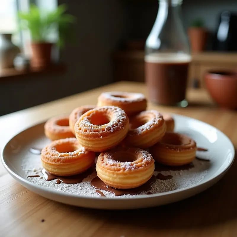 Churros de Quinoa con Chocolate 85%: Postre Español Sin Gluten y Sin Azúcar Añadido