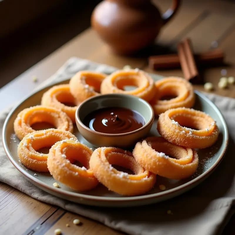 Churros de Quinoa con Salsa de Chocolate 85%: Postre Boliviano Sin Harina de Trigo