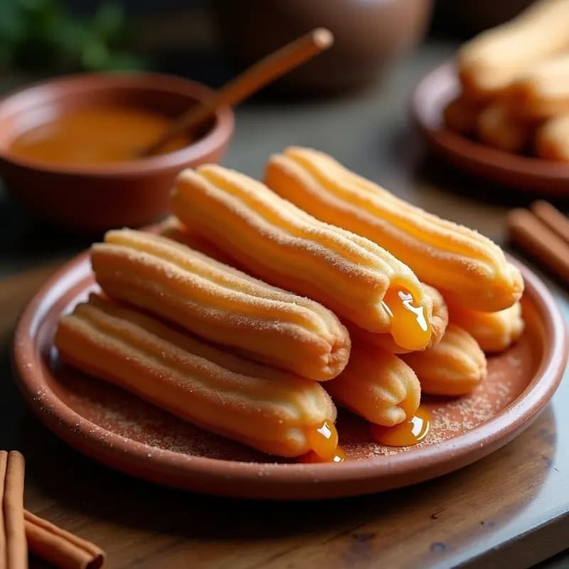 Churros Rellenos de Cajeta: Postre Español Tradicional con Toque Mexicano