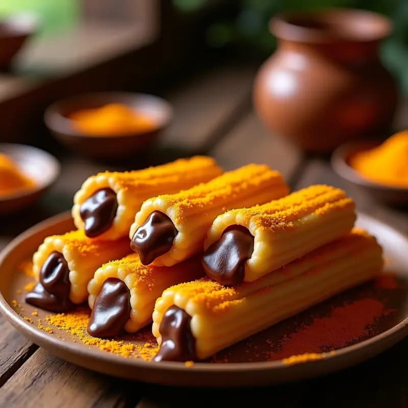 Churros Rellenos de Chocolate y Cubiertos de Queso en Polvo: Postre Mexicano Reventador