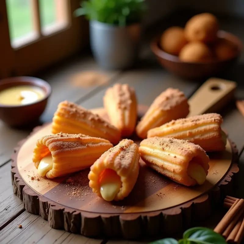 Churros Rellenos de Dulce de Leche y Canela: Receta Española en Airfryer Sin Aceite