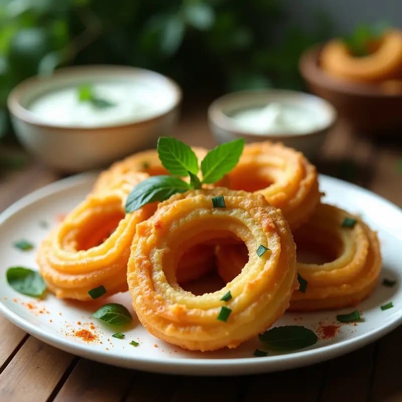 Churros de Spinach y Queso Feta: Aperitivo Indio en Airfryer con Menta y Salsa