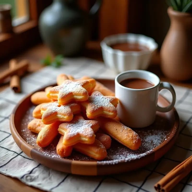 Churros Tradicionales con Chocolate Caliente Espeso: Receta de Feria en Casa