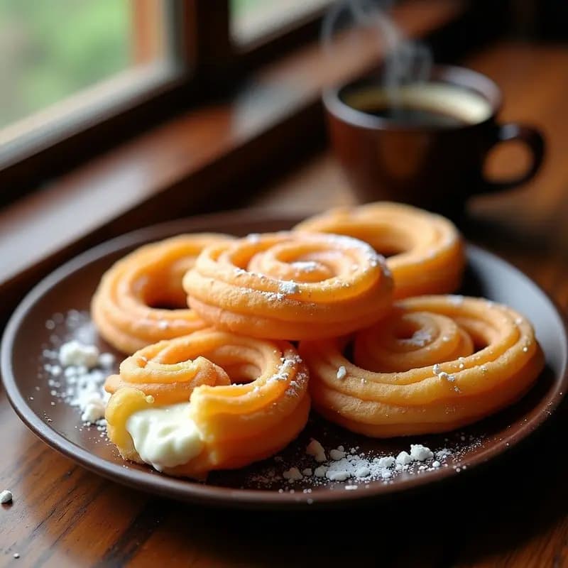 Churros Venezolanos Rellenos de Queso Blanco: Desayuno Dulce y Salado Frito
