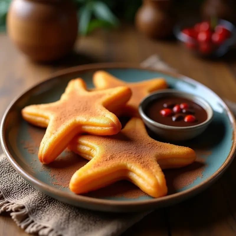 Churros de Yuca con Salsa de Chocolate y Guindilla: Postre Colombiano Sin Harina