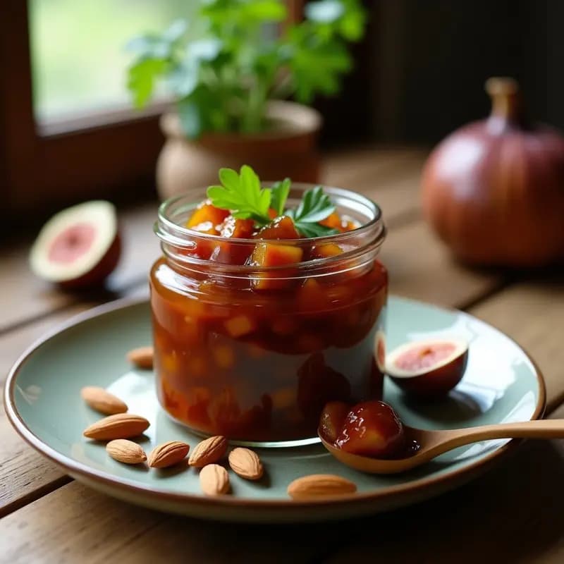 Chutney de Higos y Cebolla Caramelizada con Jengibre: Acompañamiento Indio Dulce y Picante