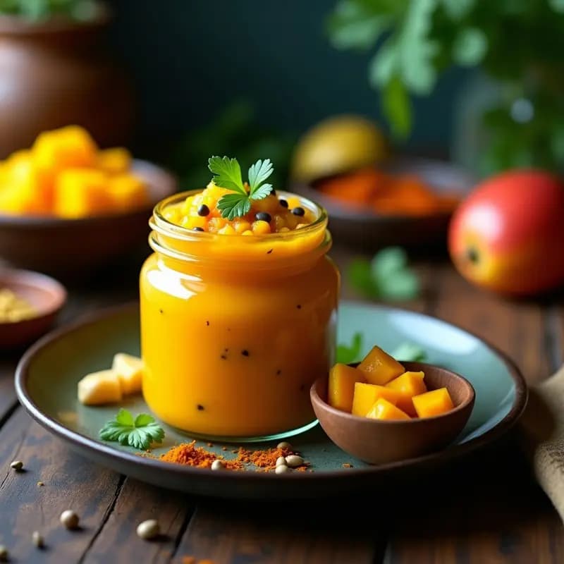Chutney de Mango y Jengibre con mostaza: Salsa India Dulce-Picante para Tupper