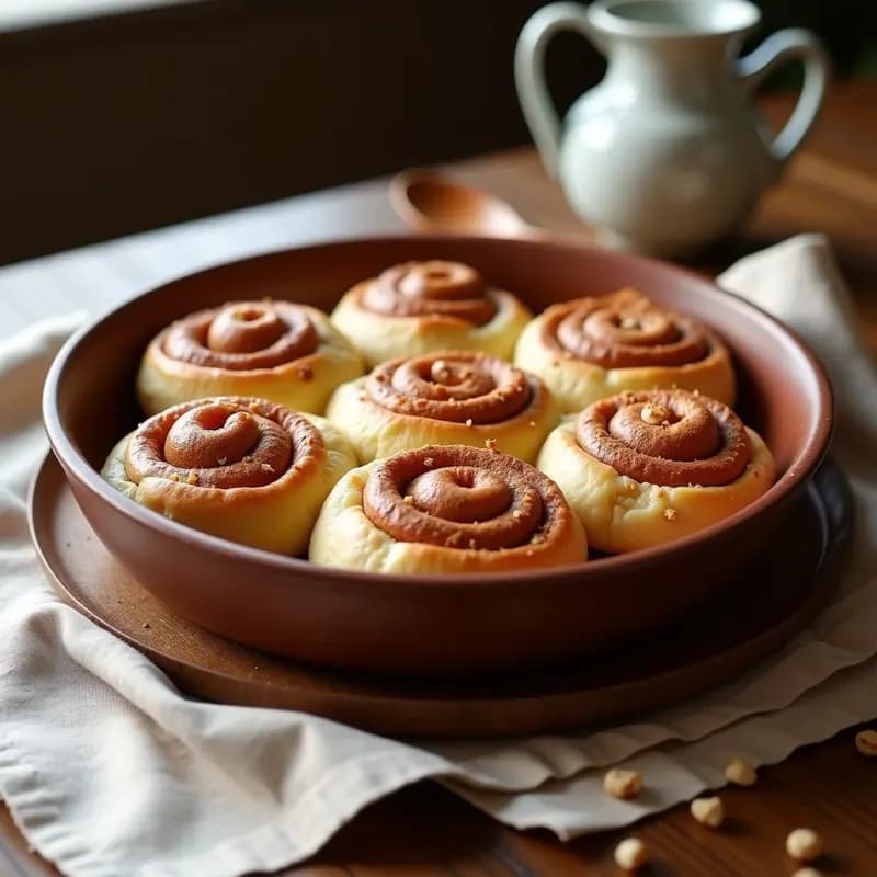 Cinner Roll Sueco con Crema de Avellanas y Canela: Desayuno Escandinavo Sin Harina