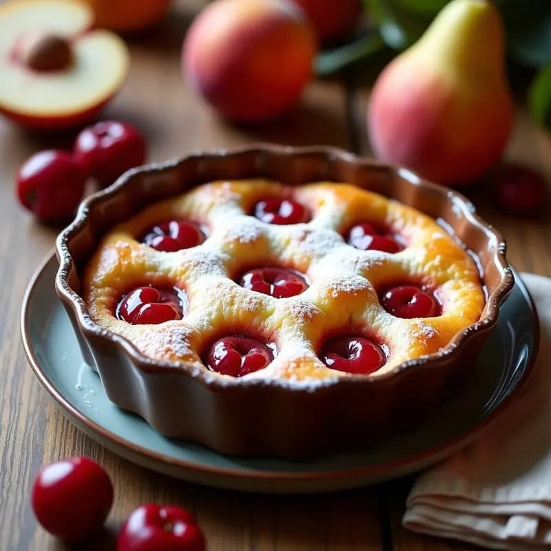 Clafoutis de Cerezas: Postre Francés Tradicional con Frutas de Temporada