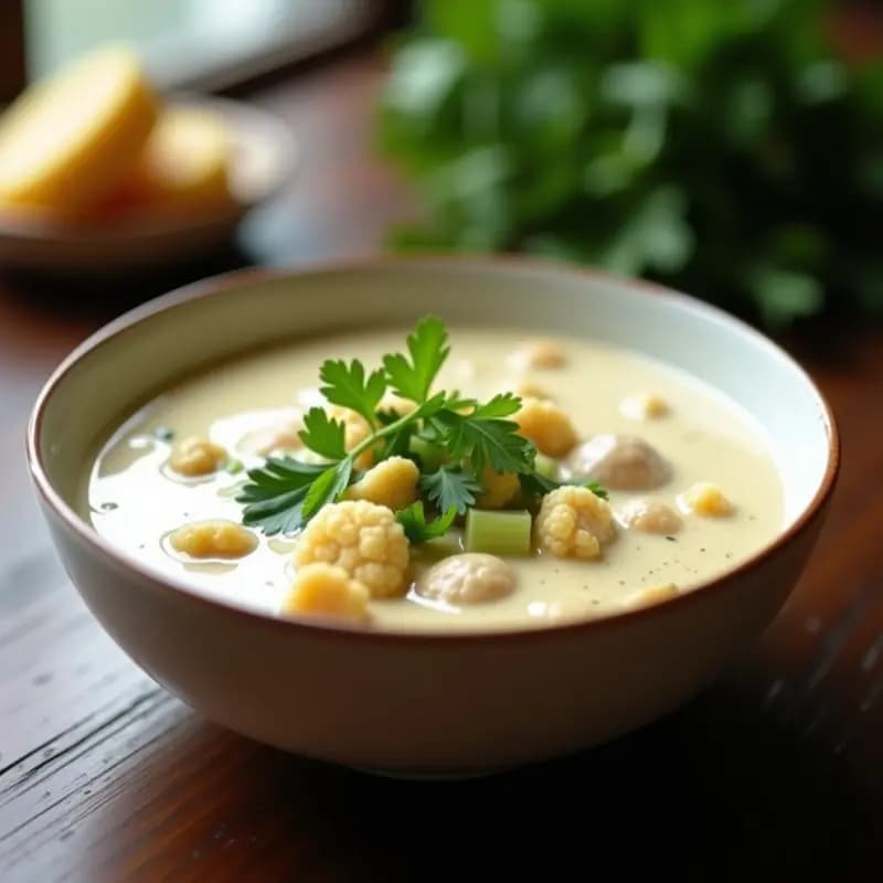Clam Chowder de Coliflor y Almejas: Sopa Americana Keto y Sin Lactosa