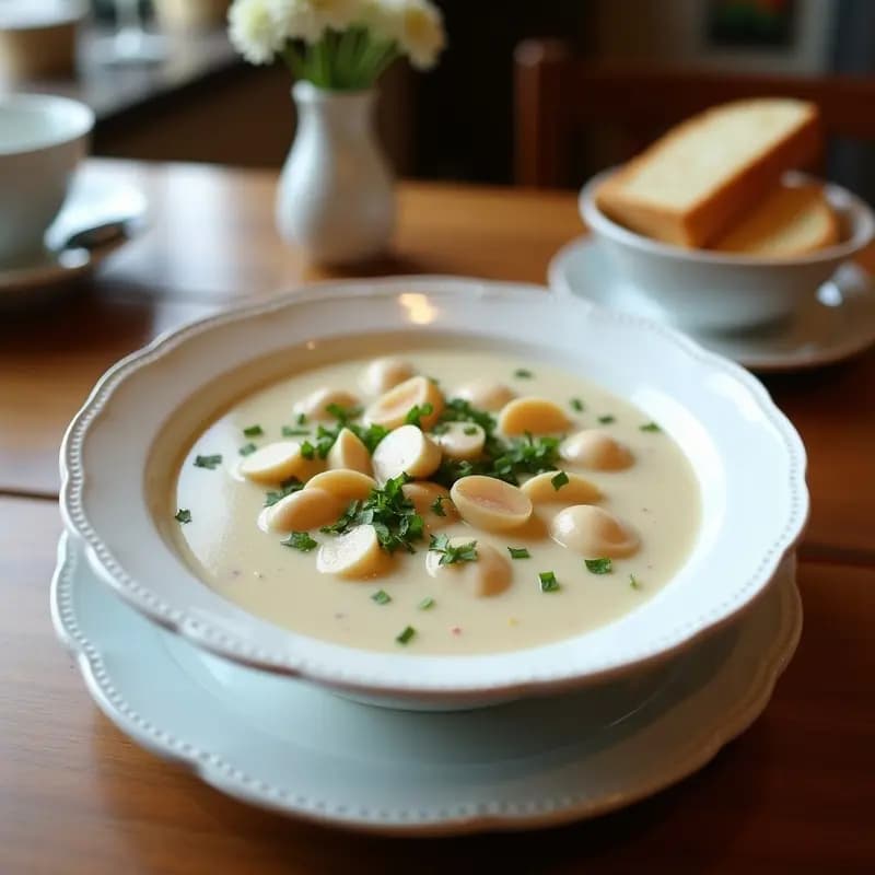 Clam Chowder Nueva Inglaterra con Leche de Coco: Sopa Americana Vegana y Cremosa