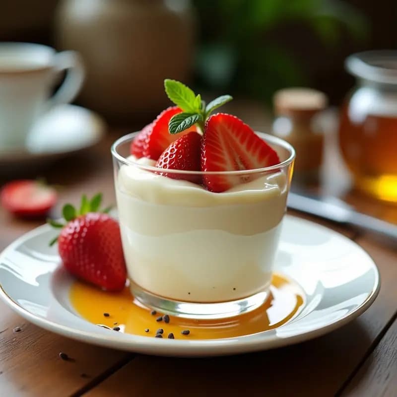 Clotted Cream con Fresas y Miel: Postre Británico Tradicional Sin Horno