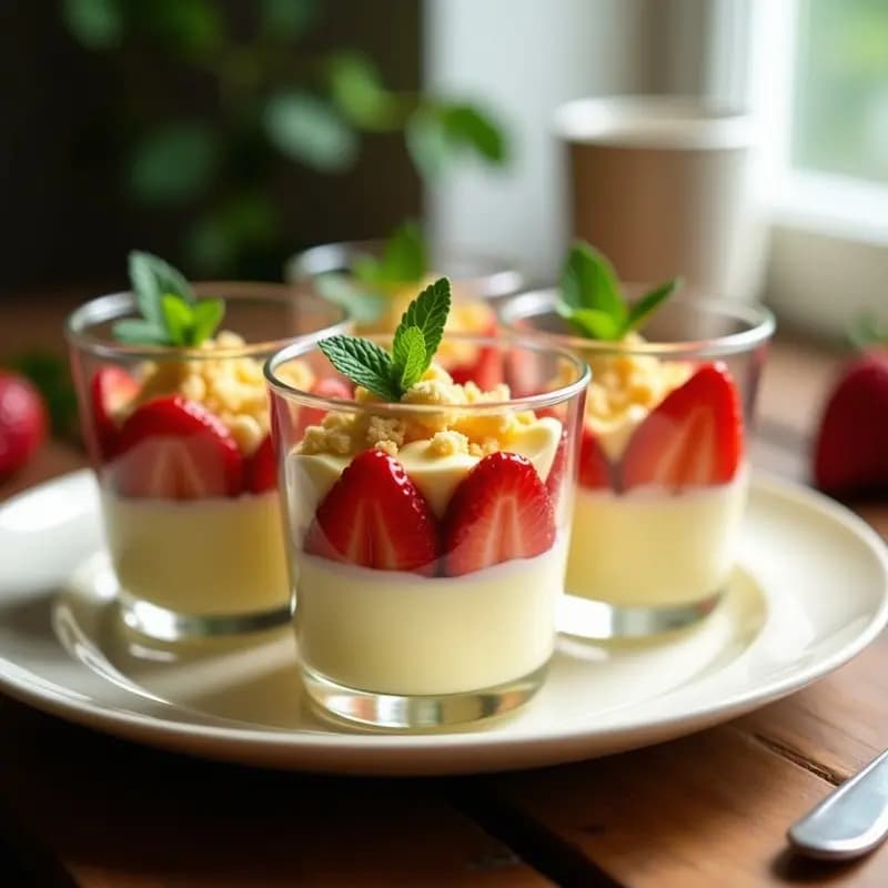 Clotted Cream con Fresas y Shortbread: Postre Británico Cremoso y Dulce
