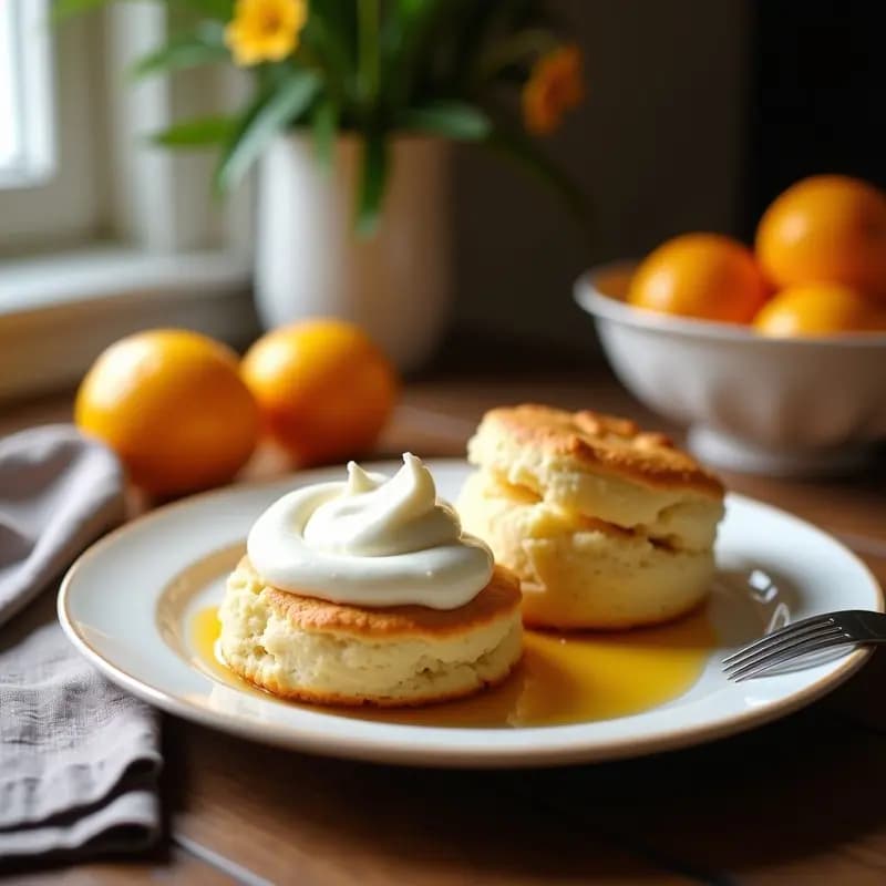 Clotted Cream Británica con Scones de Arándanos y Miel: Desayuno Inglés Clásico