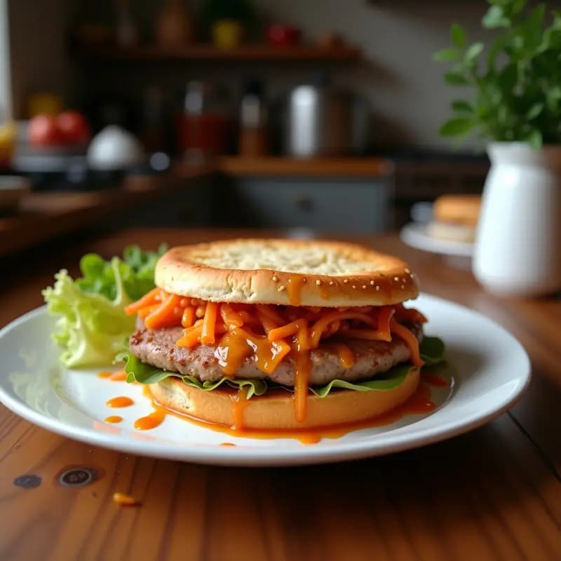 Club Sándwich coreano de Kimchi y Cerdo Buldak: Receta Fusion Coreano-Americana