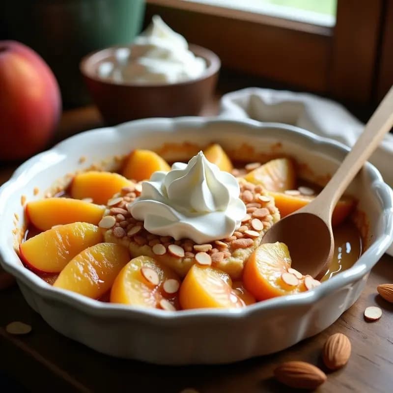 Cobbler de Durazno y Almendras: Postre Americano Sin Harina y Keto