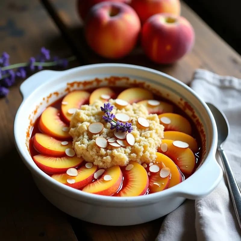 Cobbler de Durazno y Lavanda: Postre Americano Sin Gluten con Toque Floral