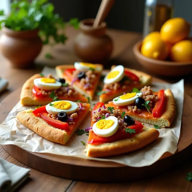 Coca de Recapte Catalana con Atún y Pimientos: Receta de Tapa Fría