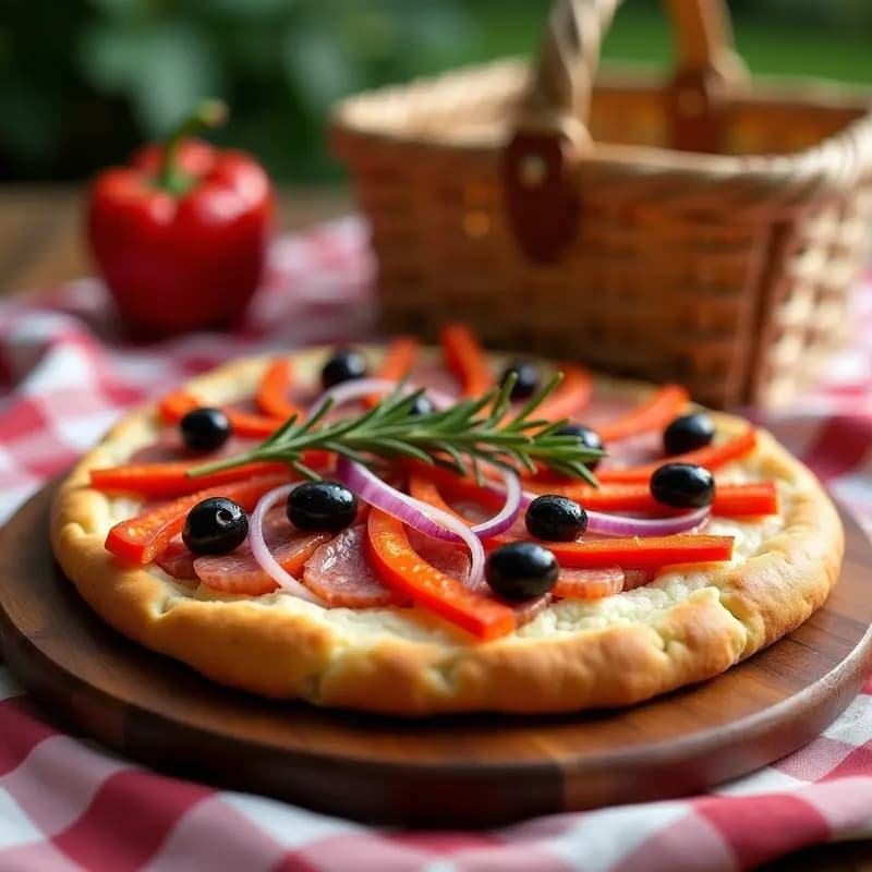 Coca de Salchichón y Pimientos Asados: Receta Catalana para Llevar al Campo