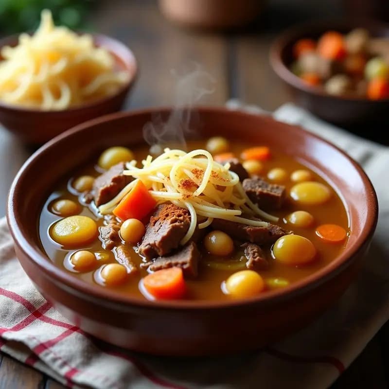 Cocido Madrileño Desmenuzado con Peladillas: Receta Tradicional en Olla Exprés con Toque Dulce