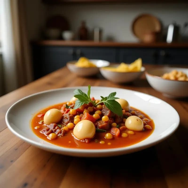 Cocido madrileño moderno con garbanzos y morcilla de burgol: Receta tradicional en olla rápida