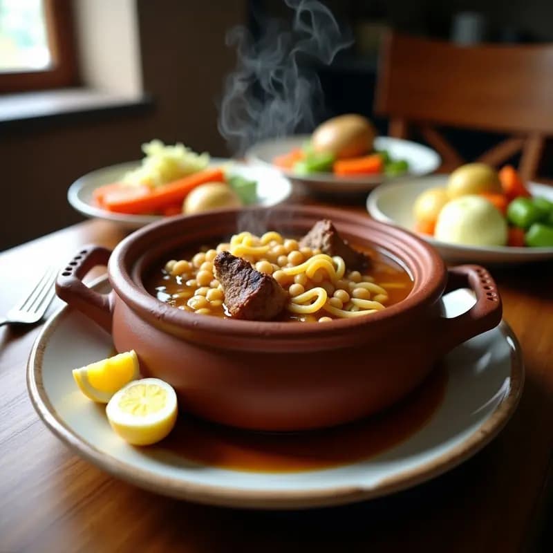 Cocido madrileño tradicional Receta de garbanzos carne y verduras en olla lenta