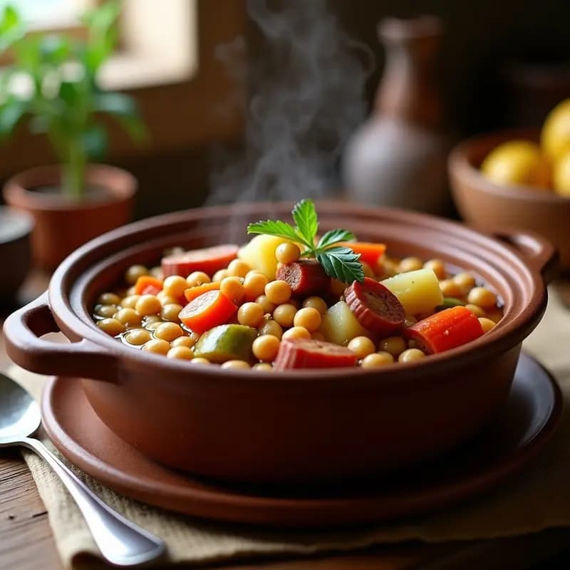 Cocido Maragato con Garbanzos y Verduras de la Huerta: Receta Leonésa en una Olla