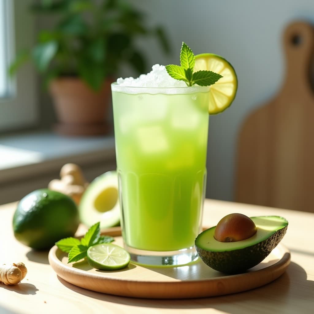 Cocktail de Aguacate y Pepino con Limón y Jengibre: Bebida Detox y Antiinflamatoria para el Verano