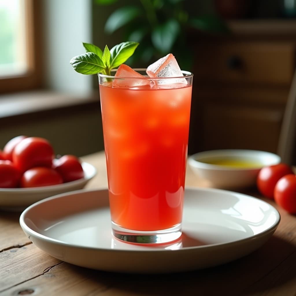 Cocktail de Gazpacho Andaluz con Hielo de Vinagre de Jerez: Bebida Fría Tradicional en 5 Minutos