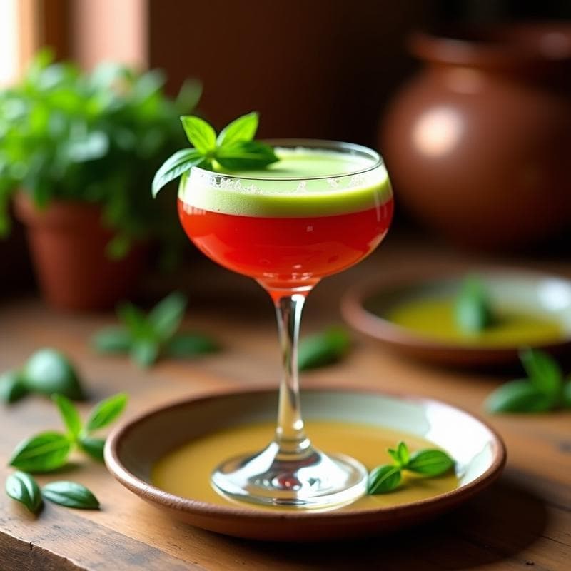 Cocktail de Gazpacho con Espuma de Albahaca: Bebida Fría Andaluz Gourmet