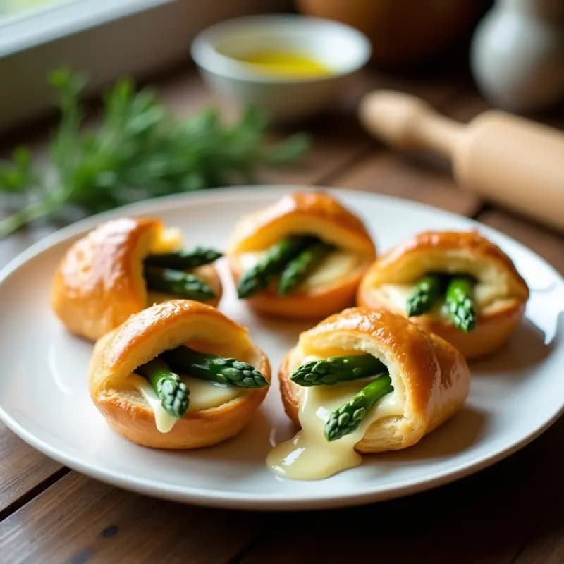 Conchas Rellenas de Crema de Queso y Espárragos: Desayuno Francés en Airfryer