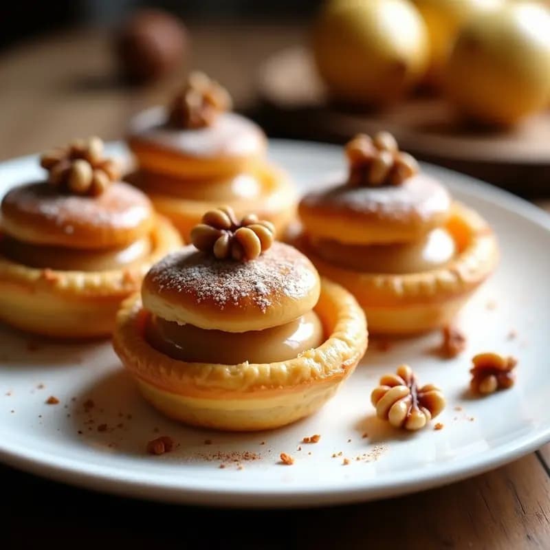 Conchas de Hojaldre Rellenas de Crema de Dulce de Leche y Nueces: Postre Francés Crujiente en Airfryer
