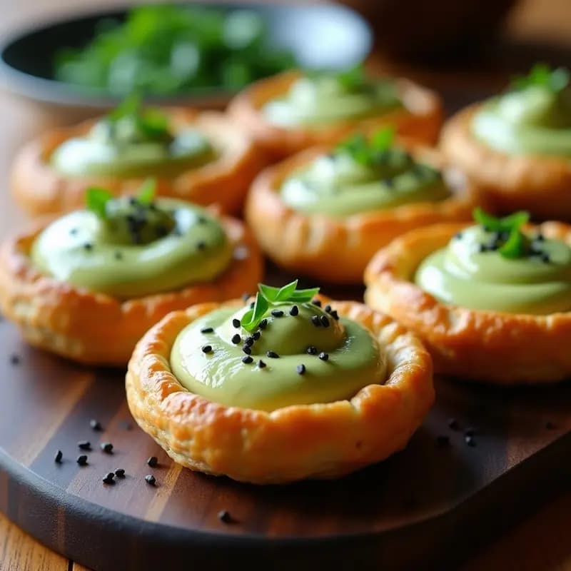 Conchas de Hojaldre Rellenas de Crema de Wasabi: Entrante Japonés Sorprendente