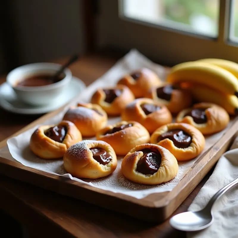 Conchas de Pan Brioche Rellenas de Nutella y Plátano: Desayuno Francés Indulgente