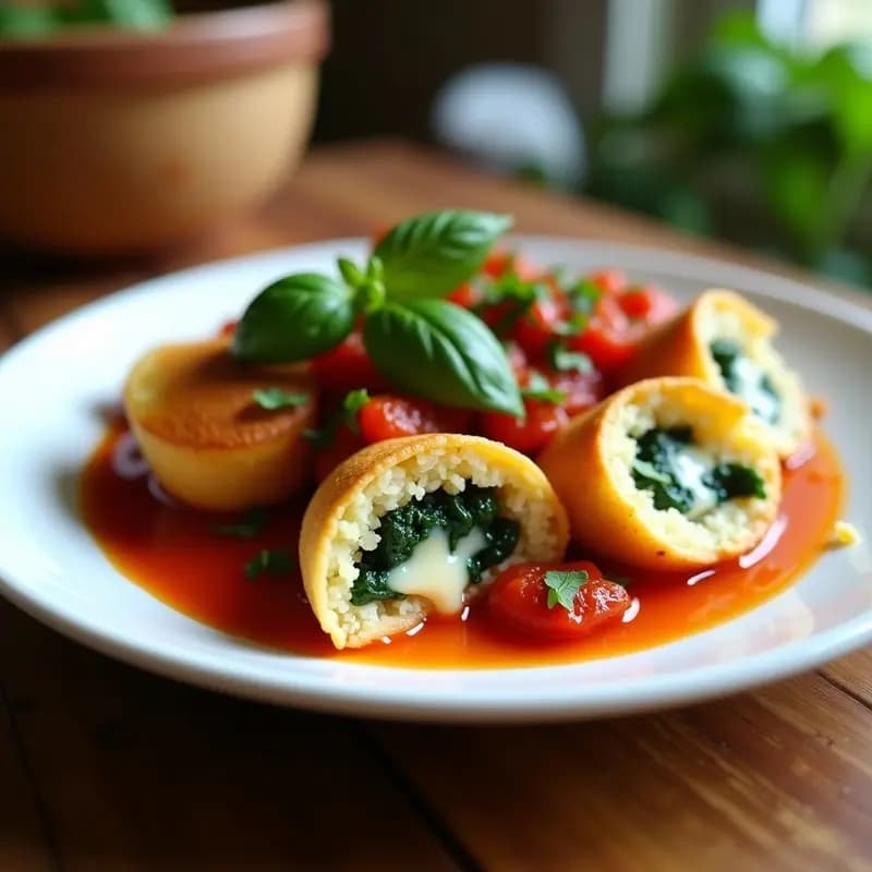 Conchas Rellenas de Requesón y Espinacas con Salsa de Tomate Casera: Receta Mexicana Keto