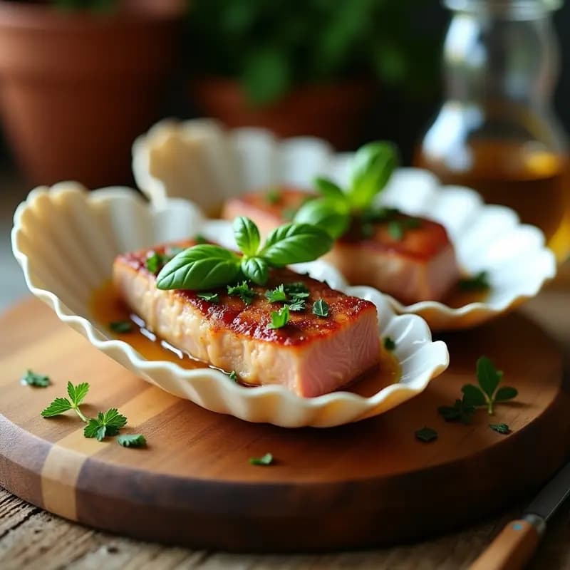Conchas de Tuna al Horno con Salsa de Ajo y Perejil: Receta Italiana Keto y Sin Lactosa