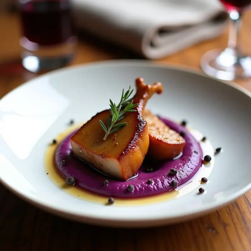 Confit de Pato con Puré de Batata Morada: Receta Francesa Gourmet en Olla Lenta