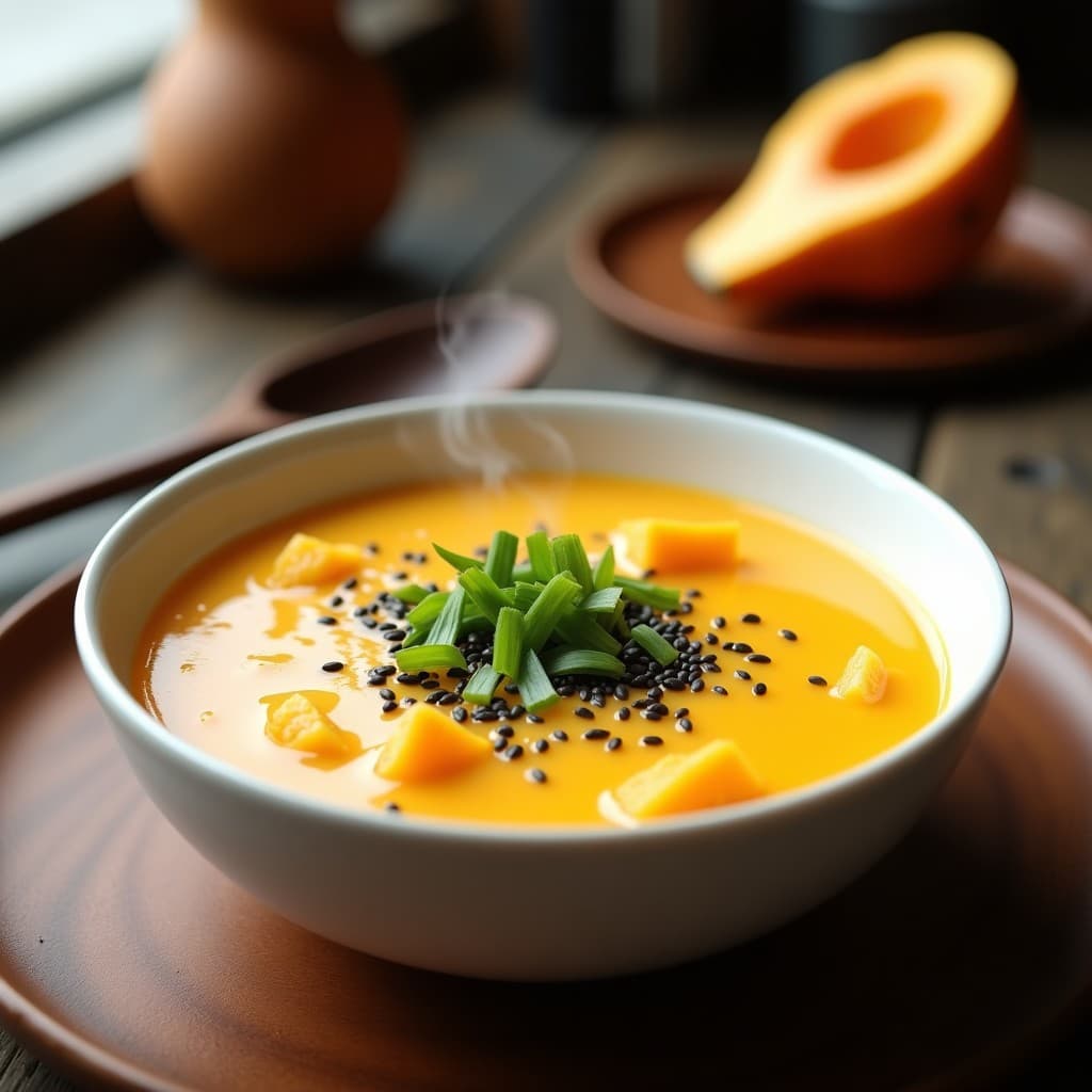 Bowl de Congee de Calabaza Kabocha y Jengibre: Receta China Reconfortante en Olla Exprés