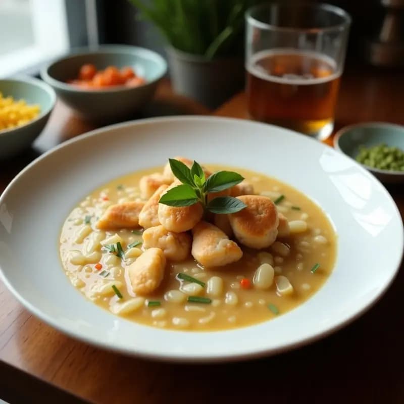 Congee de Jengibre y Pollo al Vapor con Hierbas Chinas: Receta Reconfortante en Olla Lenta