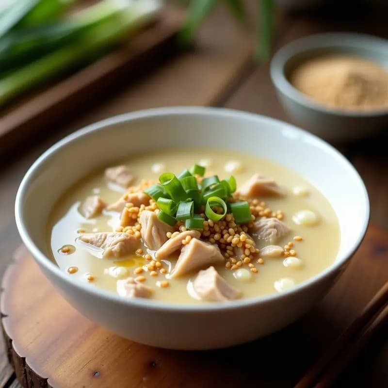 Congee de Pollo y Jengibre: Gachas Chinas Reconfortantes para el Desayuno