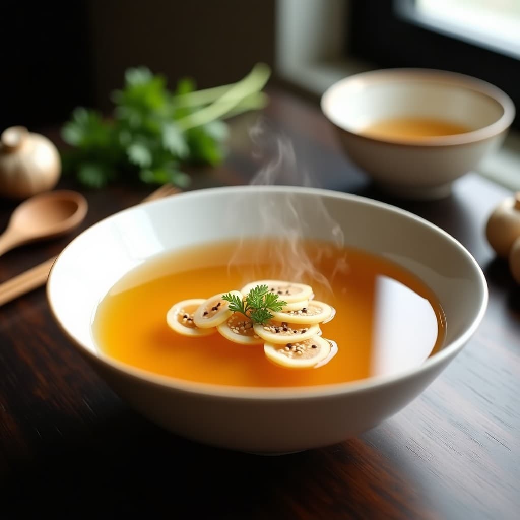 Consomé de Hongo Maitake y Jengibre: Receta Japonesa Inmunoestimulante en Olla Lenta