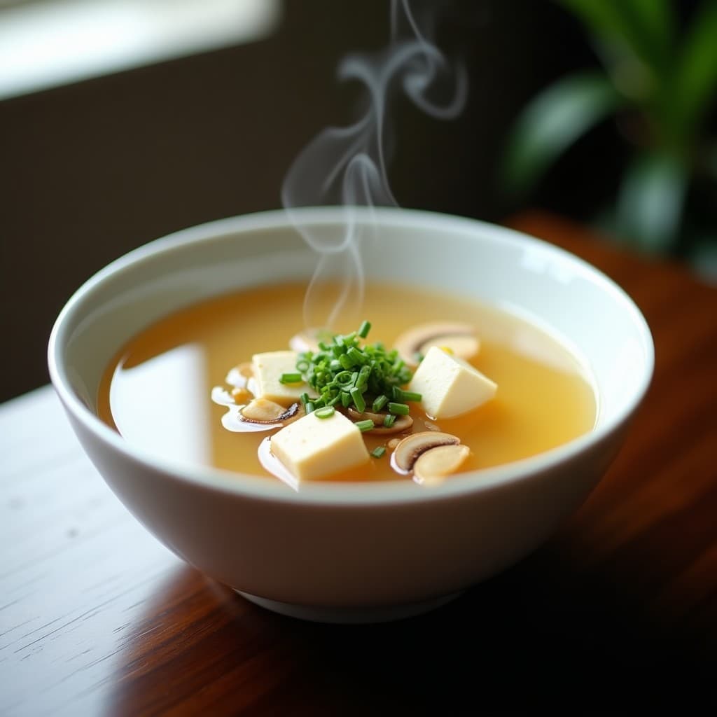 Consomé de Hongos Shimeji y Tofu con Jengibre: Sopa Japonesa Vegana en 15 Minutos