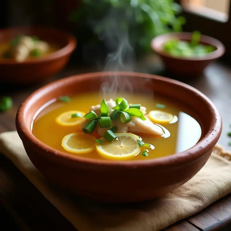 Consomé de Pollo con Jengibre y Cebollín: Caldo Mexicano Reconfortante y Keto