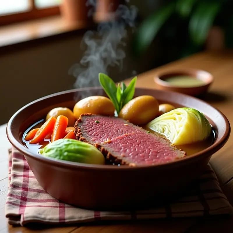 Corned Beef con Repollo y Patatas: Receta Irlandesa Tradicional en Olla Lenta