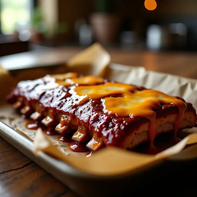 Costillas BBQ con Salsa de Caramelo y Queso Fundido: Receta para Carnívoros Sin Remordimientos