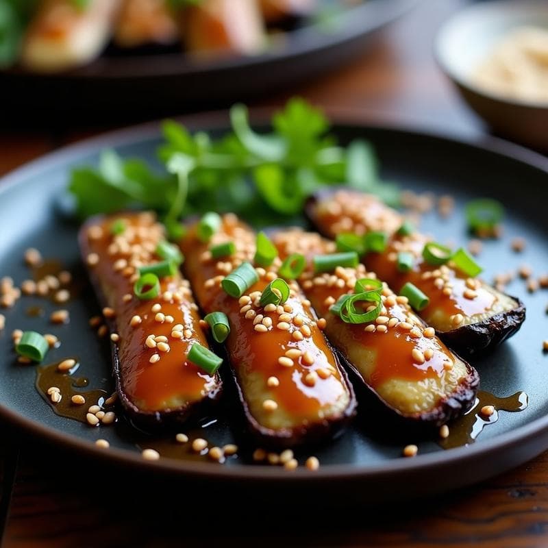 Costillas de Berenjena al Miso con Sésamo Tostado: Receta Vegana Japonizante en Horno
